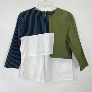 Blush Top Womens Large Y2K Patchwork Cotton Boho Relaxed Breathable Cottagecore